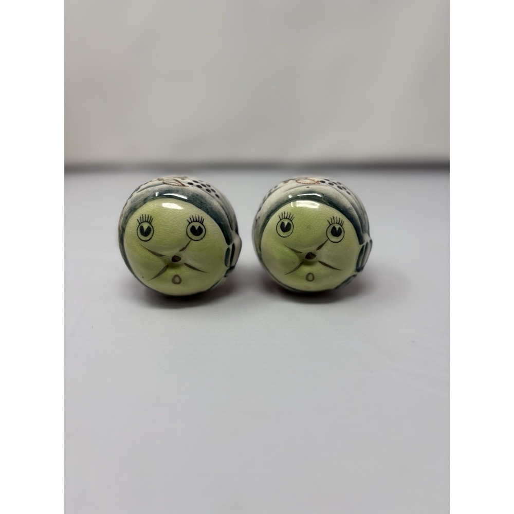 Vintage Anamorphic Fruit Heads Salt And Pepper Shakers Japan